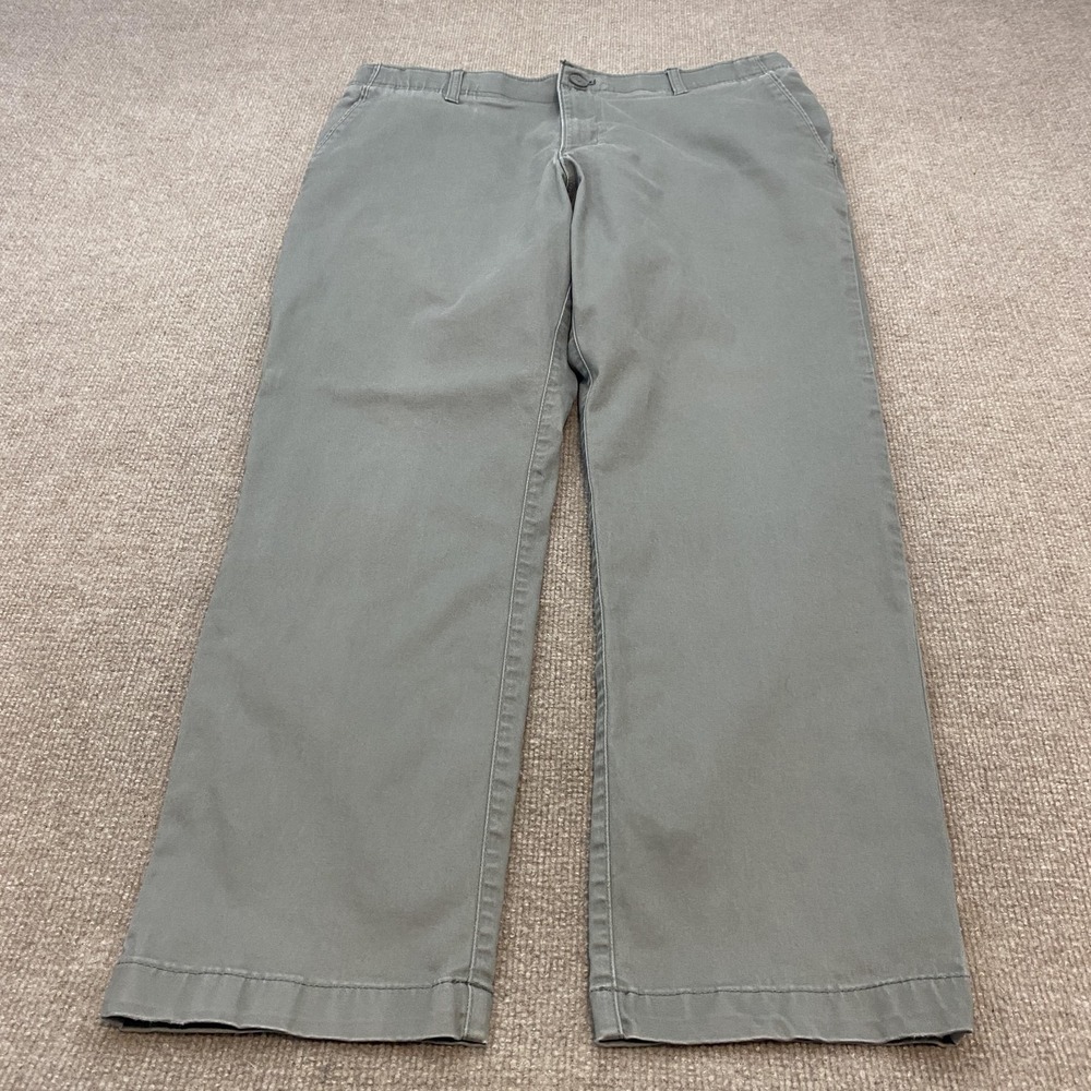 Lee X-Treme Comfort Pants Mens 36x28 Gray Stretch Chino Casual Travel Pockets‎